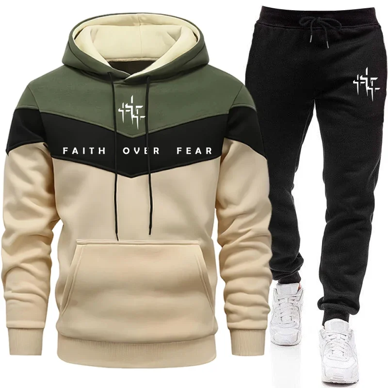 Winter Clothing Fashion - Conjunto Masculino Faith Over Fear: Moletom