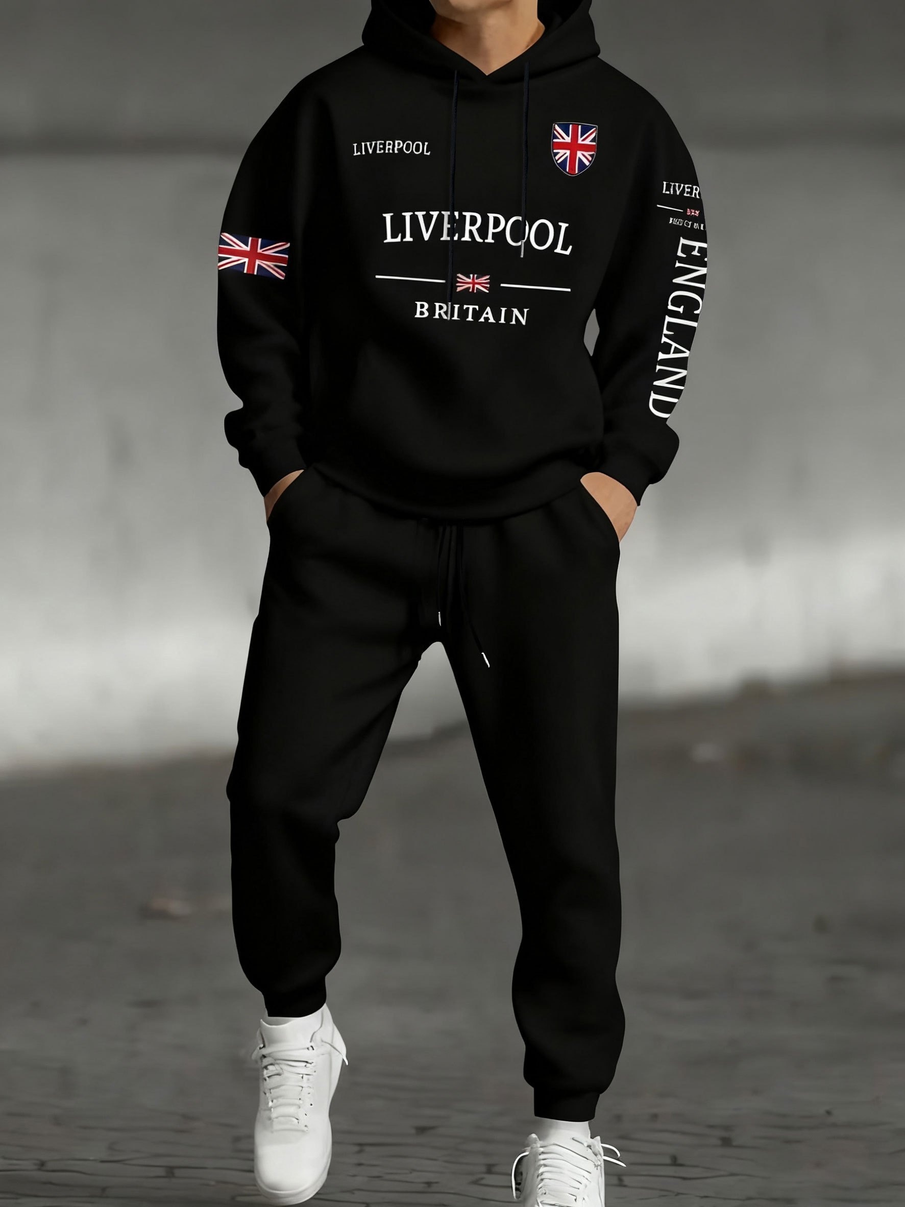 Winter Clothing Fashion - Conjunto de Moletom com Capuz Estampado