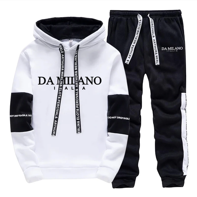Winter Clothing Fashion - Conjunto de Moletom Masculino Preto e