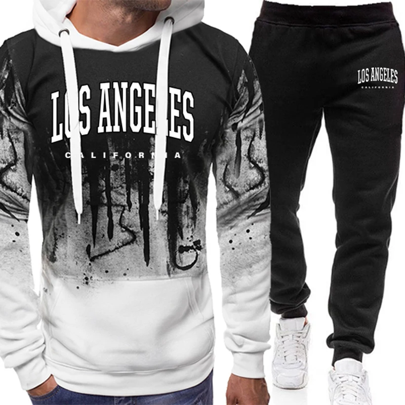 Winter Clothing Fashion - Conjunto de Moletom Masculino Estampado Casual