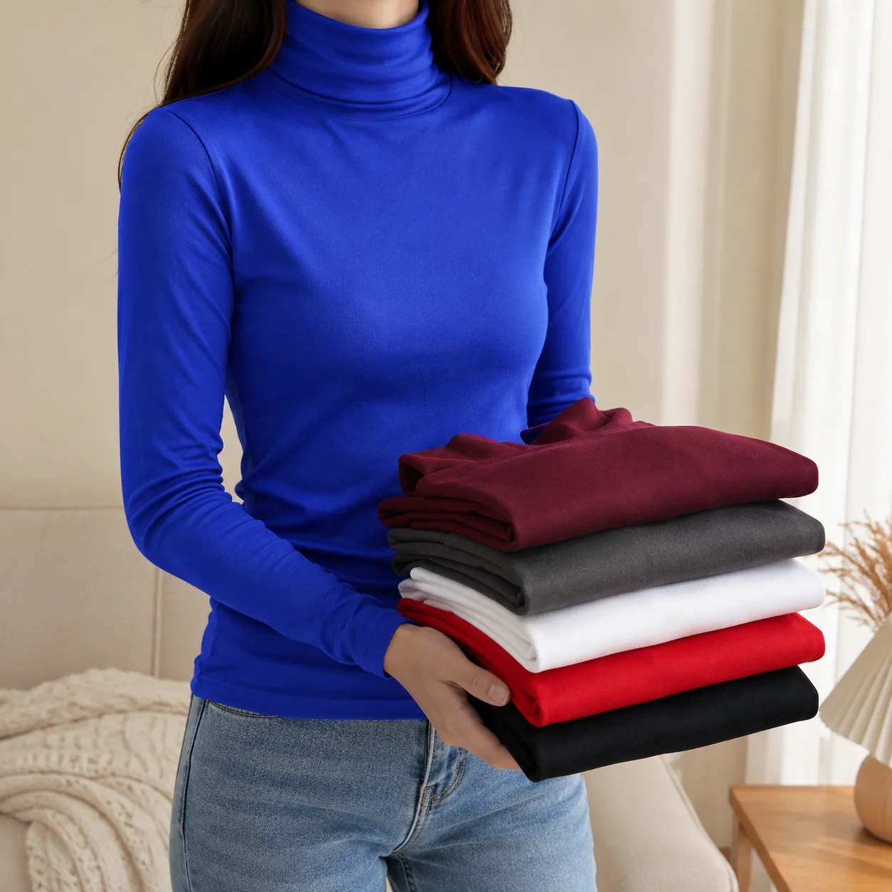 Thermal Base Layer - Camisa Térmica de Gola Alta Feminina
