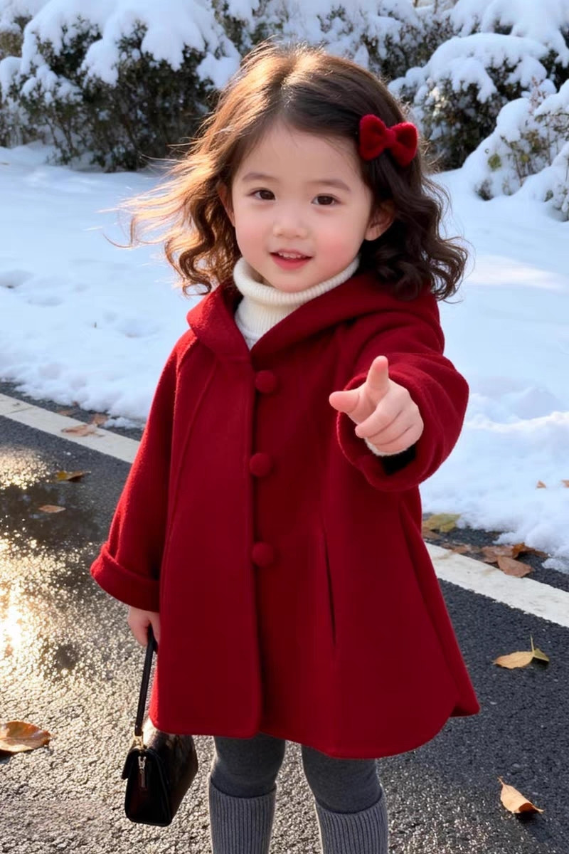 Casaco de Lã para Meninas, Out - Winter Clothing Baby Girl avaliação e preço
