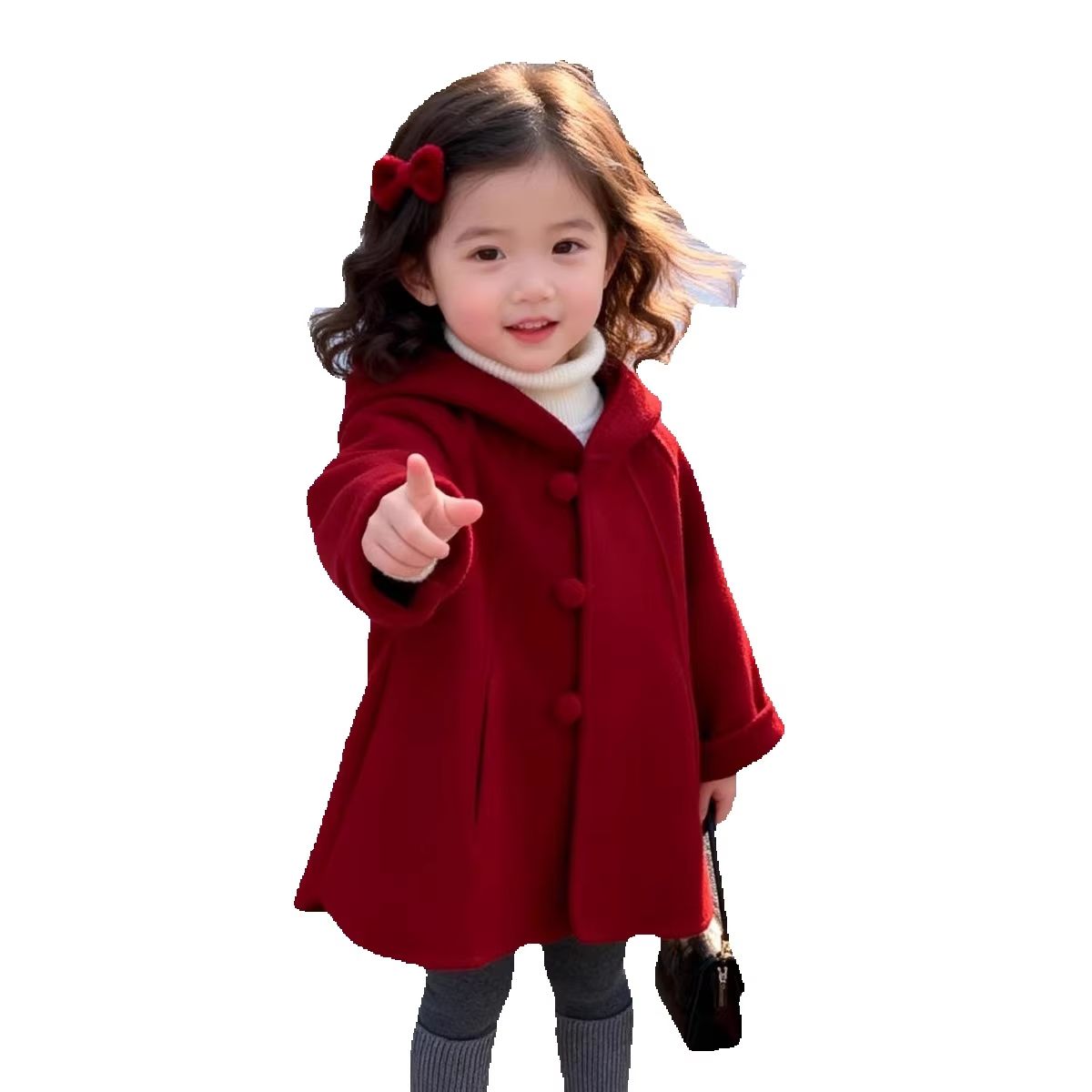 Casaco de Lã para Meninas, Out - Winter Clothing Baby Girl avaliação e preço