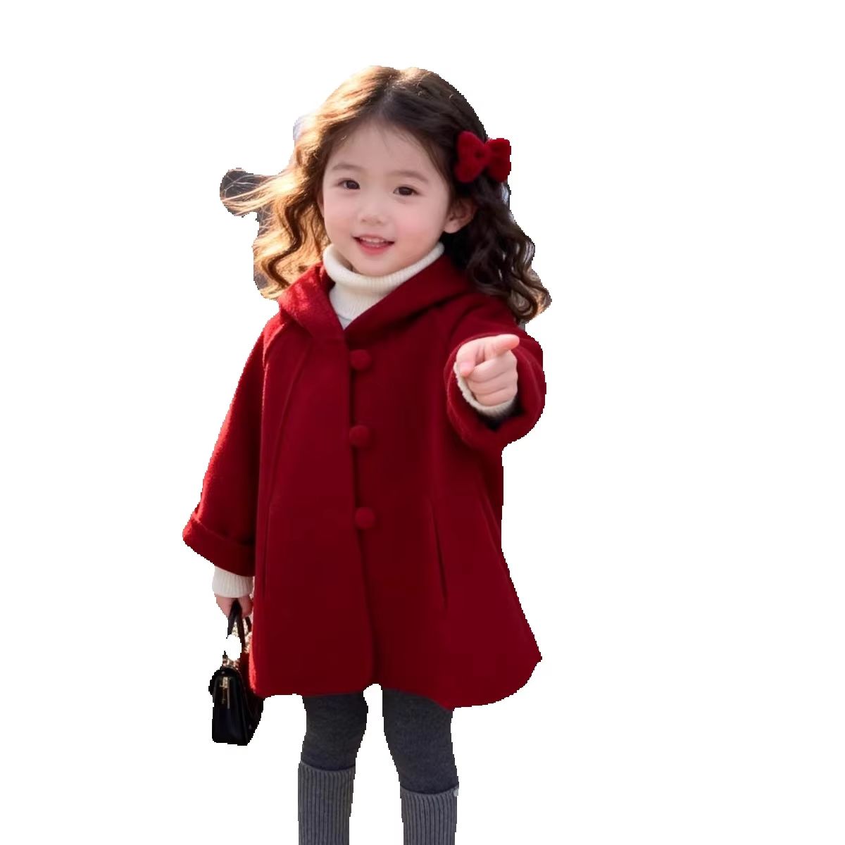 Casaco de Lã para Meninas, Out - Winter Clothing Baby Girl avaliação e preço