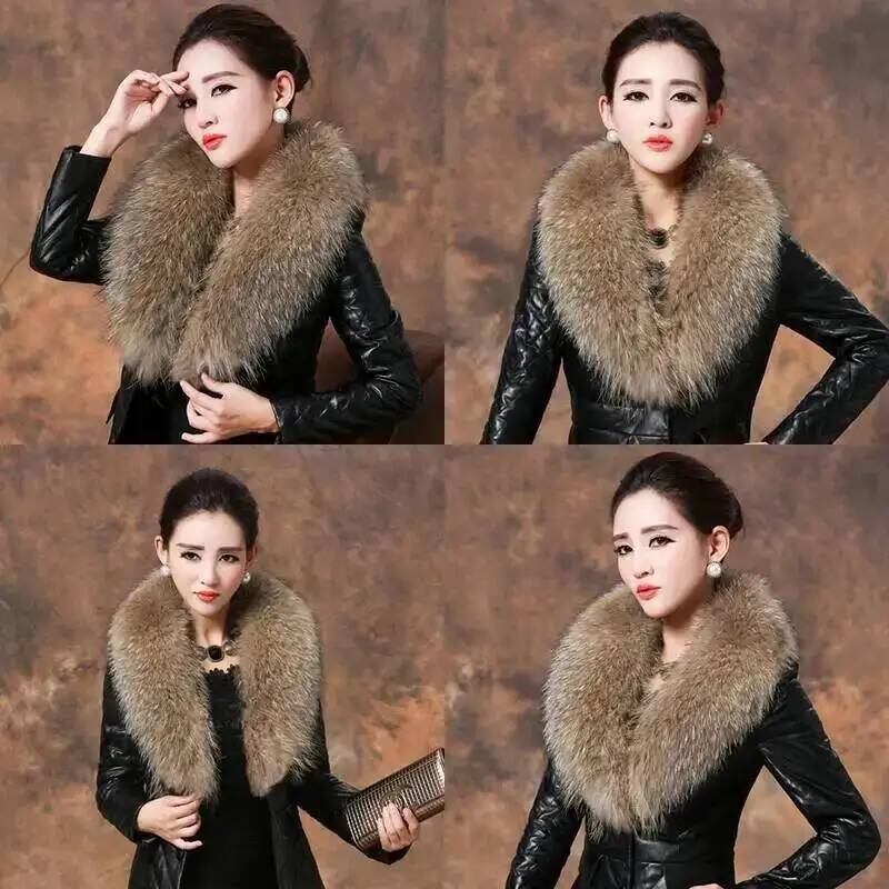 Gola de pele de guaxinim natur - Winter Clothing Uae avaliação e preço