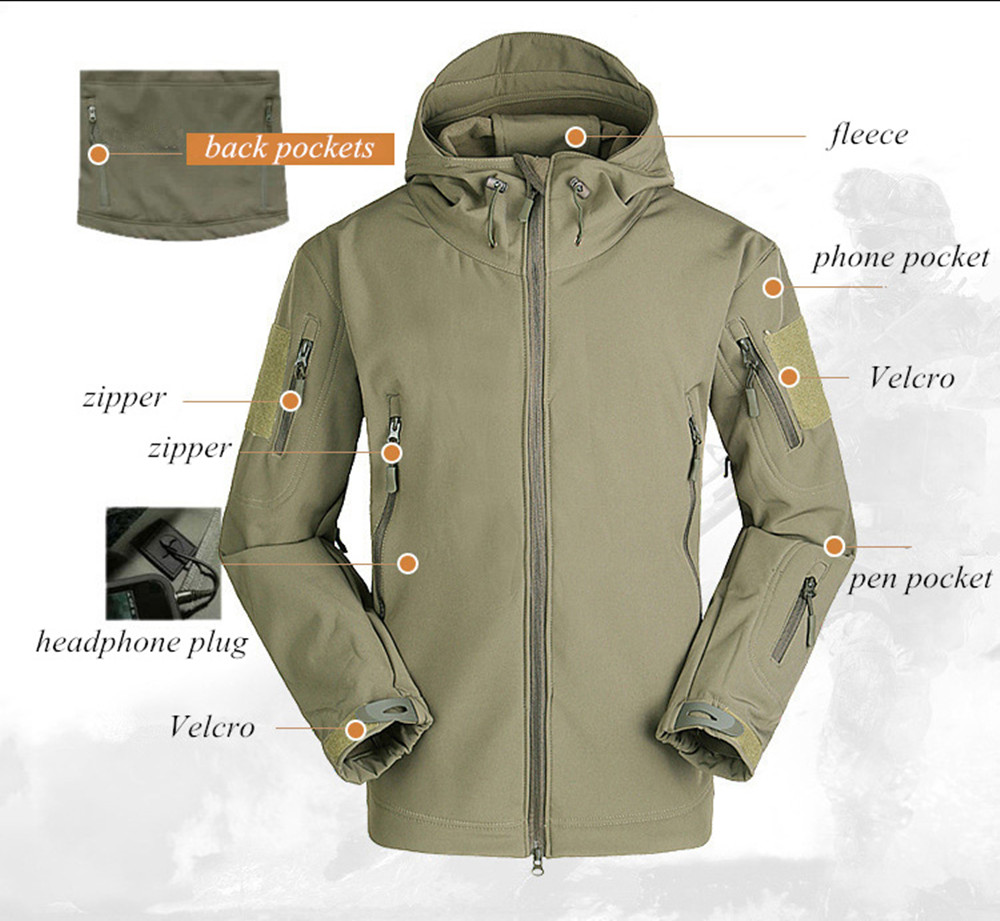 2025 pele de tubarão casca mac - Windproof Jacket Softshell avaliação e preço