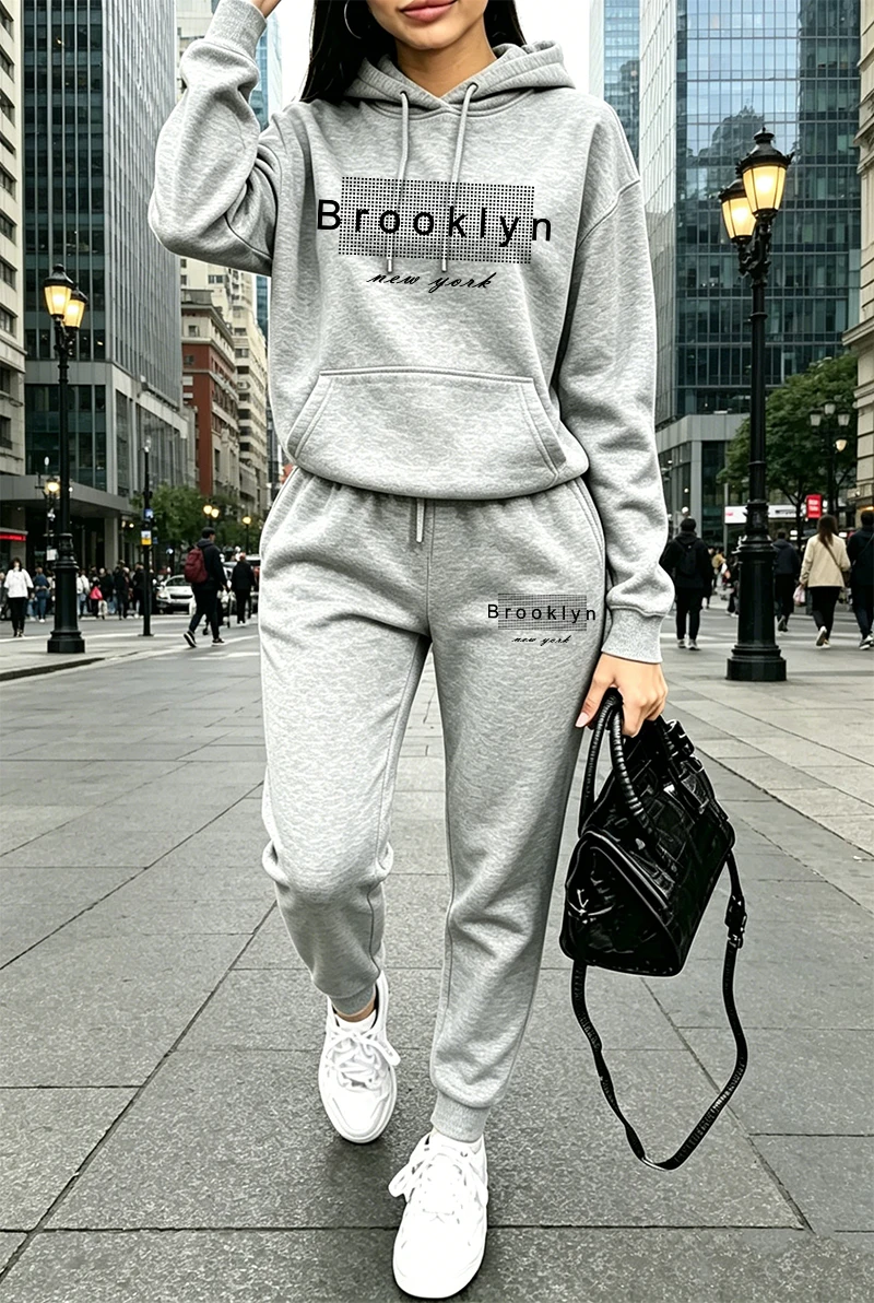 Conjunto de Moletom Feminino c - Winter Clothing Fashion avaliação e preço