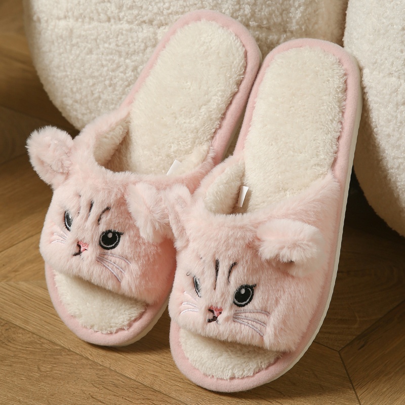 Chinelos de Pelúcia de Gato Fo - Winter Clothing Material avaliação e preço