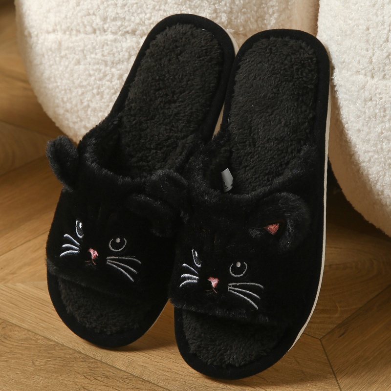 Chinelos de Pelúcia de Gato Fo - Winter Clothing Material avaliação e preço