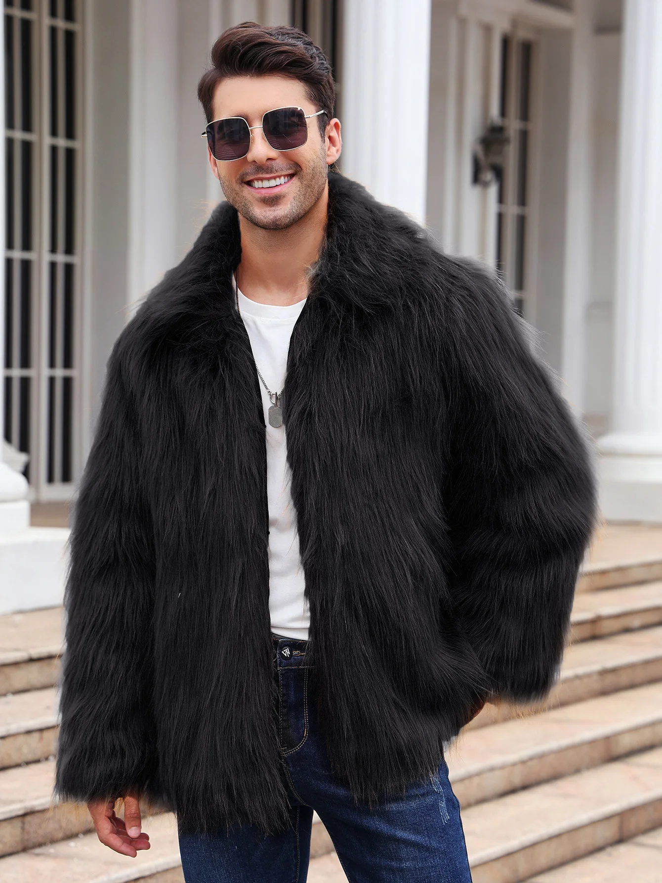 Homens jaqueta de pele de rapo - Winter Clothing Uae avaliação e preço