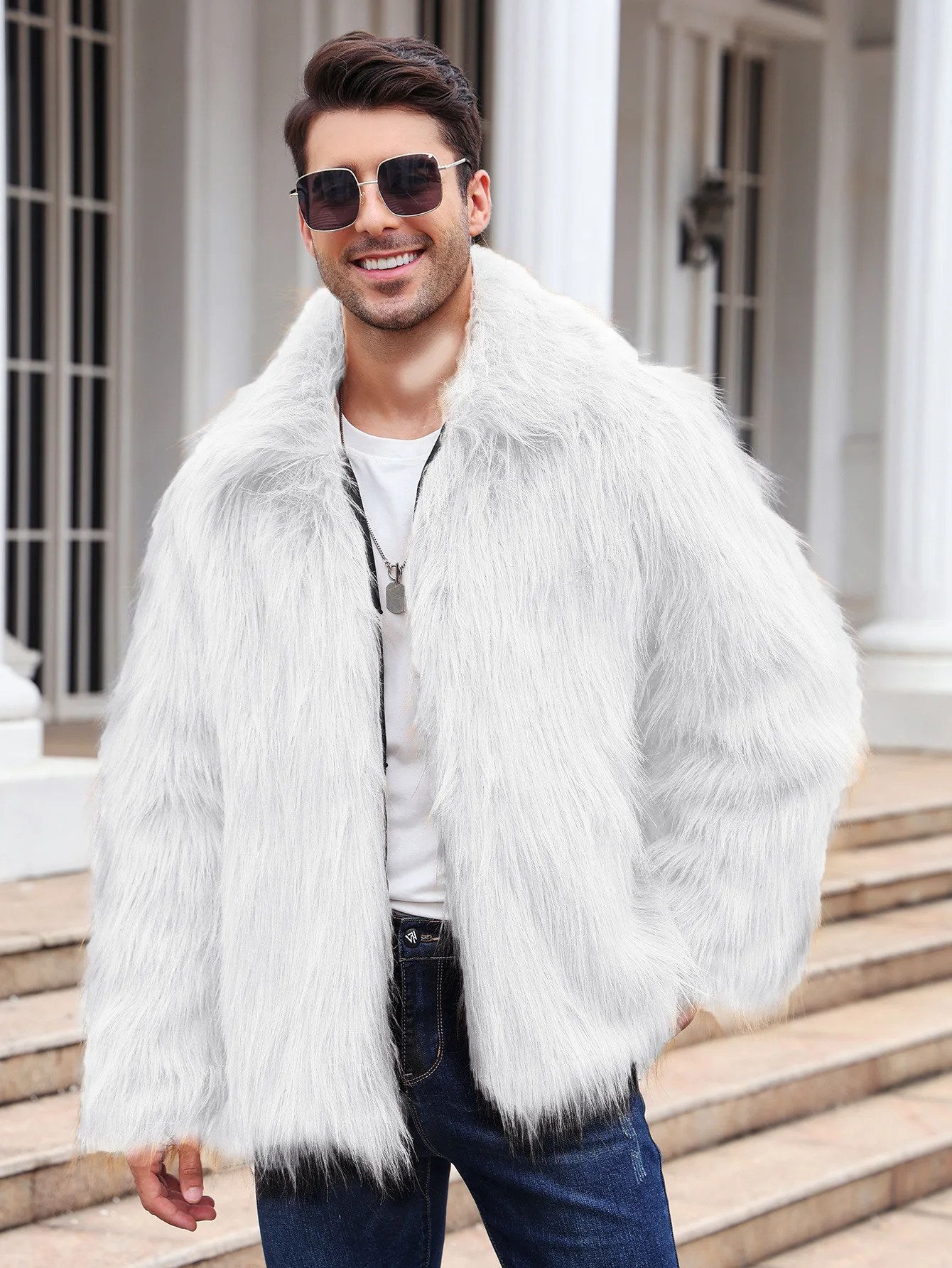 Homens jaqueta de pele de rapo - Winter Clothing Uae avaliação e preço