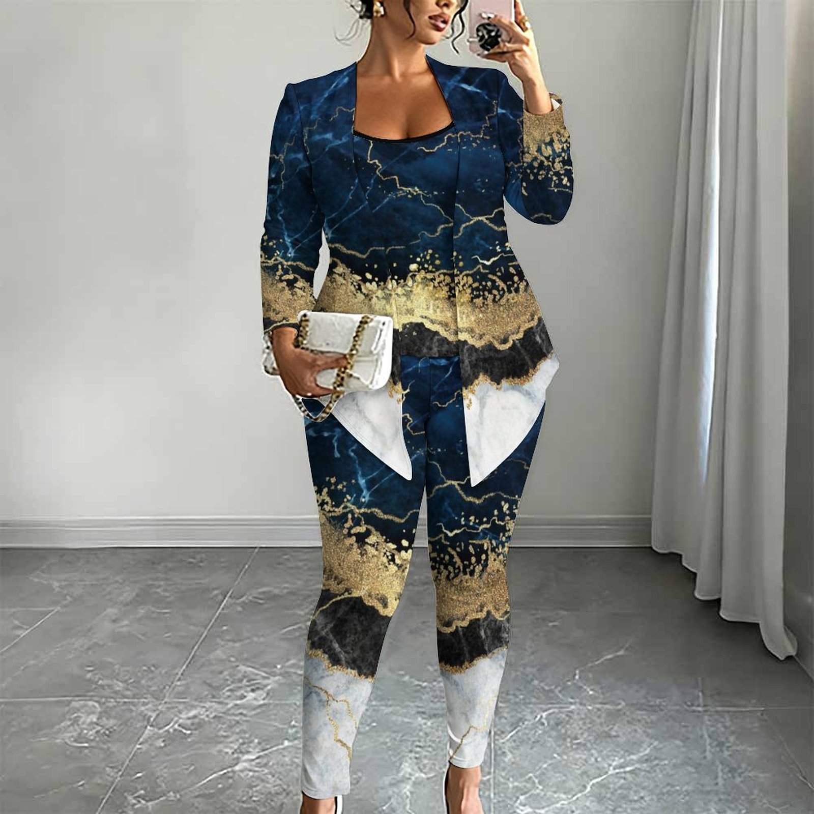 Conjunto Elegante de Calças Ju - Winter Clothing Uae avaliação e preço